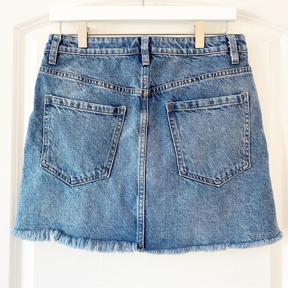 FREE PEOPLE Zip It Up Front Zip Denim Mini Skirt Size 28 - Picture 6 of 10